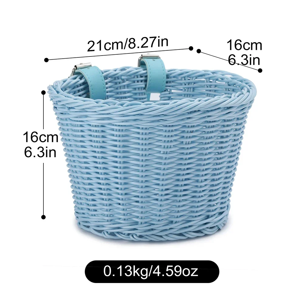 4pcs/Set Handwoven Bicycle Front Basket Adjustable Bike Handlebar Storage Basket with Bell Tassel Stickers Set Cycling Accessory