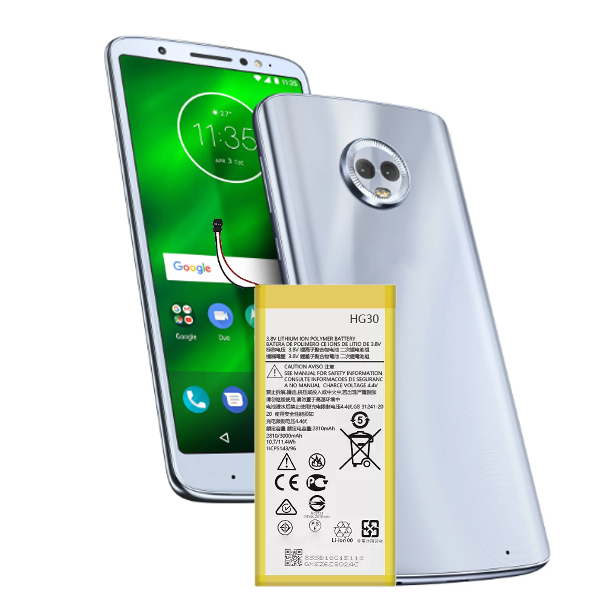 HG30 배터리 Motorola Moto G6 XT1925-6 배터리 교체 수리 부품 원래 용량 휴대 전화 배터리 Bateria