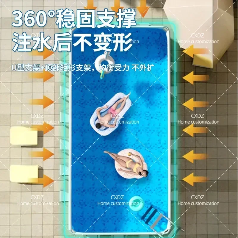 Large Inflatable Swimming Pool for Adults Family Outdoor Mesh Simple Above Ground Pool Household Backyard Water Play
