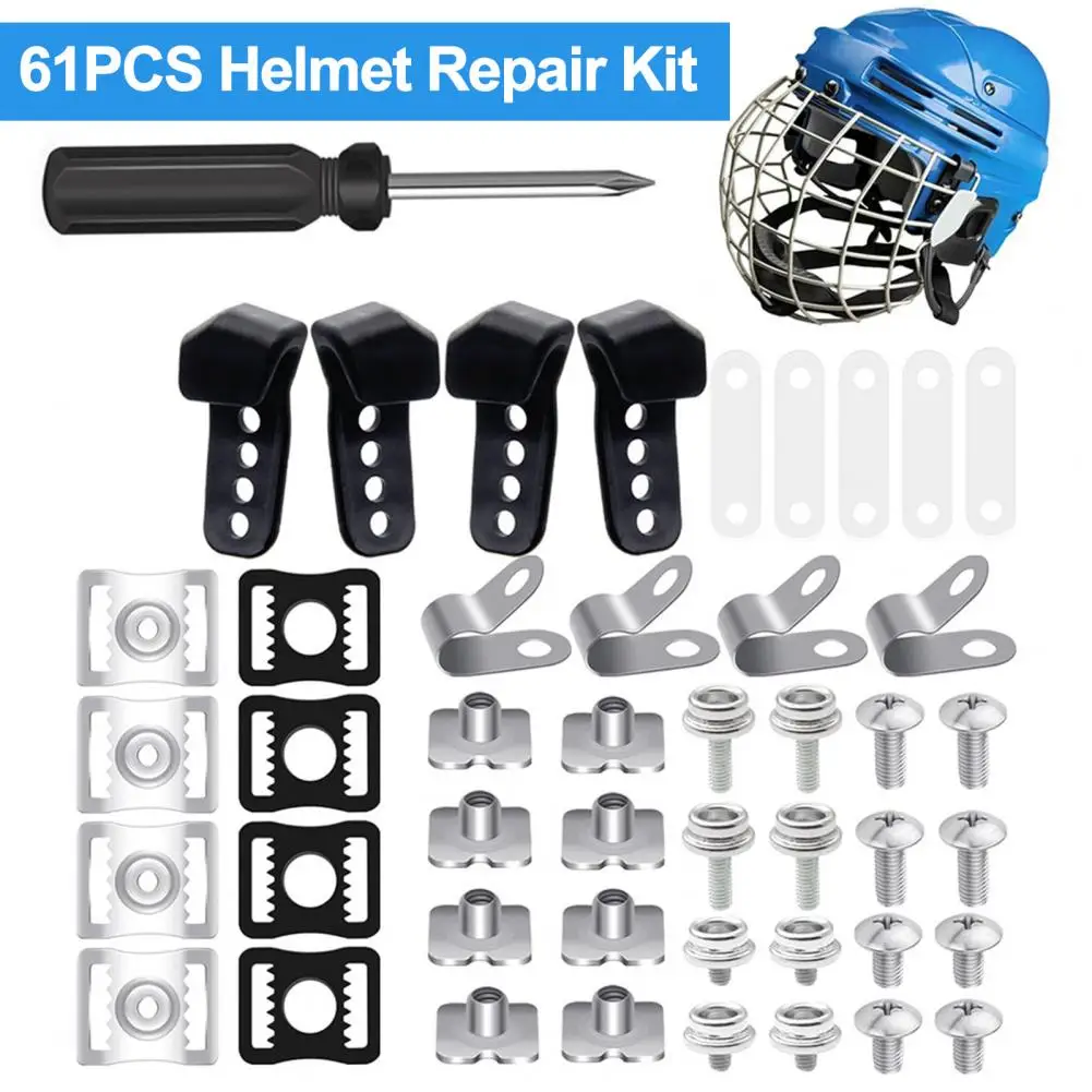 

Football Helmet Repair Kit J Clips Visor Clips Rubber Gasket Screw Nuts Helmet Replacement Parts Soccer Helmet Repair Kit