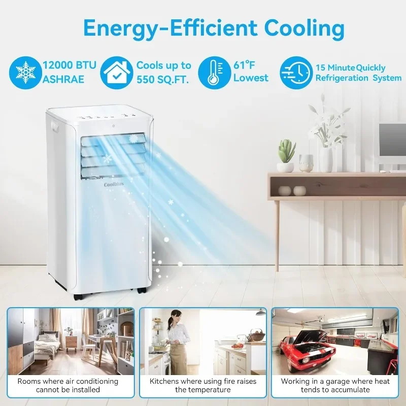 Climatiseur portable avec télécommande, appareils ménagers