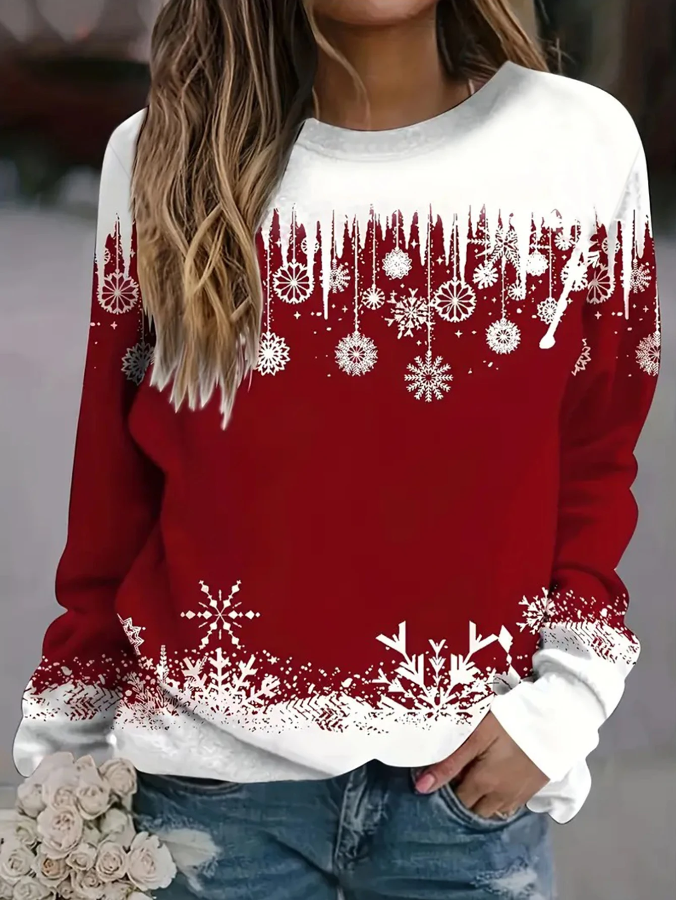 Women'S Fashion Sweatshirts - Plus Size dames sweatshirt met ronde