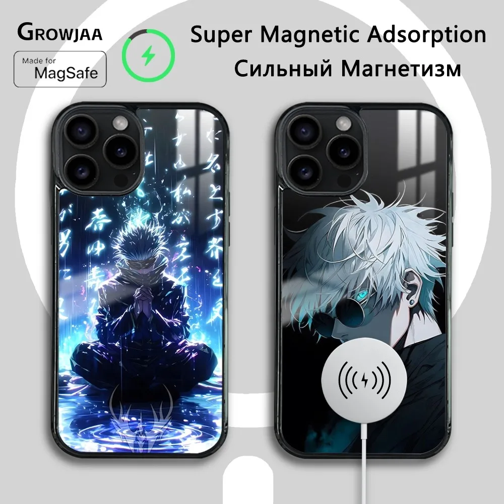 

Anime Jujutsu Kaisen Gojo S-Satoru Magsafe Phone Case For iPhone 15 14 13 12 11 Pro Max Plus Mini Mirror Wireless Magnetic Cover