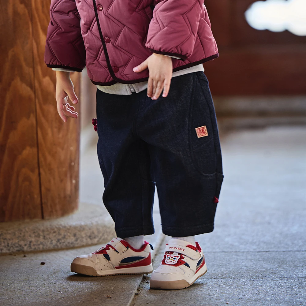 Dave Bella Children Jean Pants Autumn Winter Velvet Thick Boys Casual Warm Plush Trousers Outdoor Kids Denim Trousers DB4254524