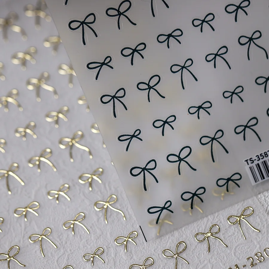 Простые глянцевые золотые серебряные черные белые ленты с бантом клейкие наклейки для дизайна ногтей наклейки украшения для маникюра аксессуары