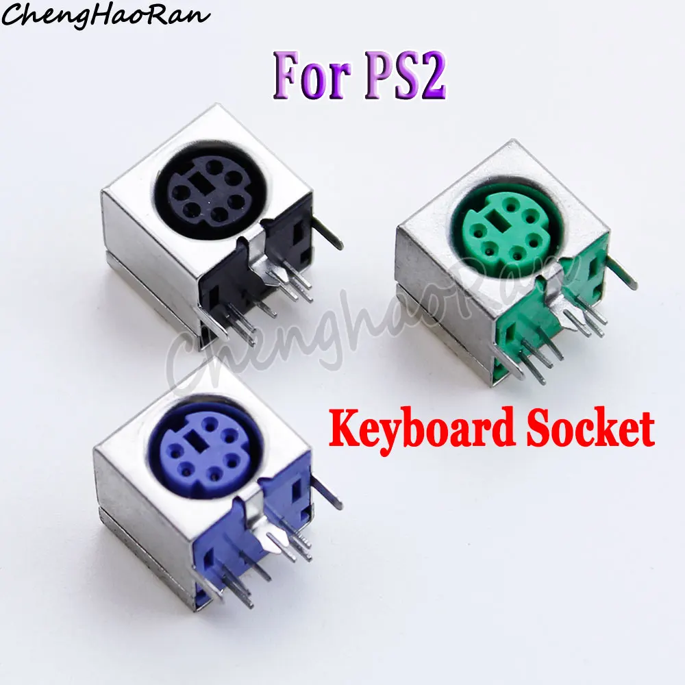 

1/2 Piece For PS2 Keyboard Socket Female Jack For PS2 Mouse Socket Purple Green Black 6-Pin Jack Connector