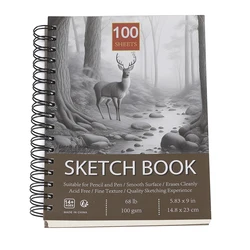 Professional 100 Sheets Sketch Book 5.83