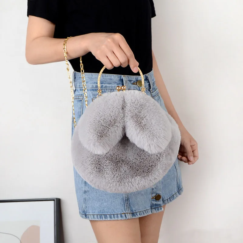 Cute Plush Rabbit Crossbody Bags For Women Version Cute Creative Purses And Handbags Girls New Rabbit Ear Shoulder Messenger Bag