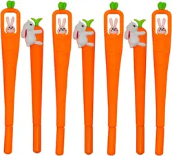 Cute Rabbit Carrot Gel Pens Comfortable Writing Pens Black Ink Teenages Students Coworkers School Stationery