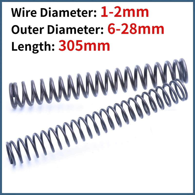 Beicai Wire Diameter 1 1.2 1.4 1.5 1.6 1.8 2mm Outer Diameter 6-28mm Length 305mm Spring Steel Compression Spring