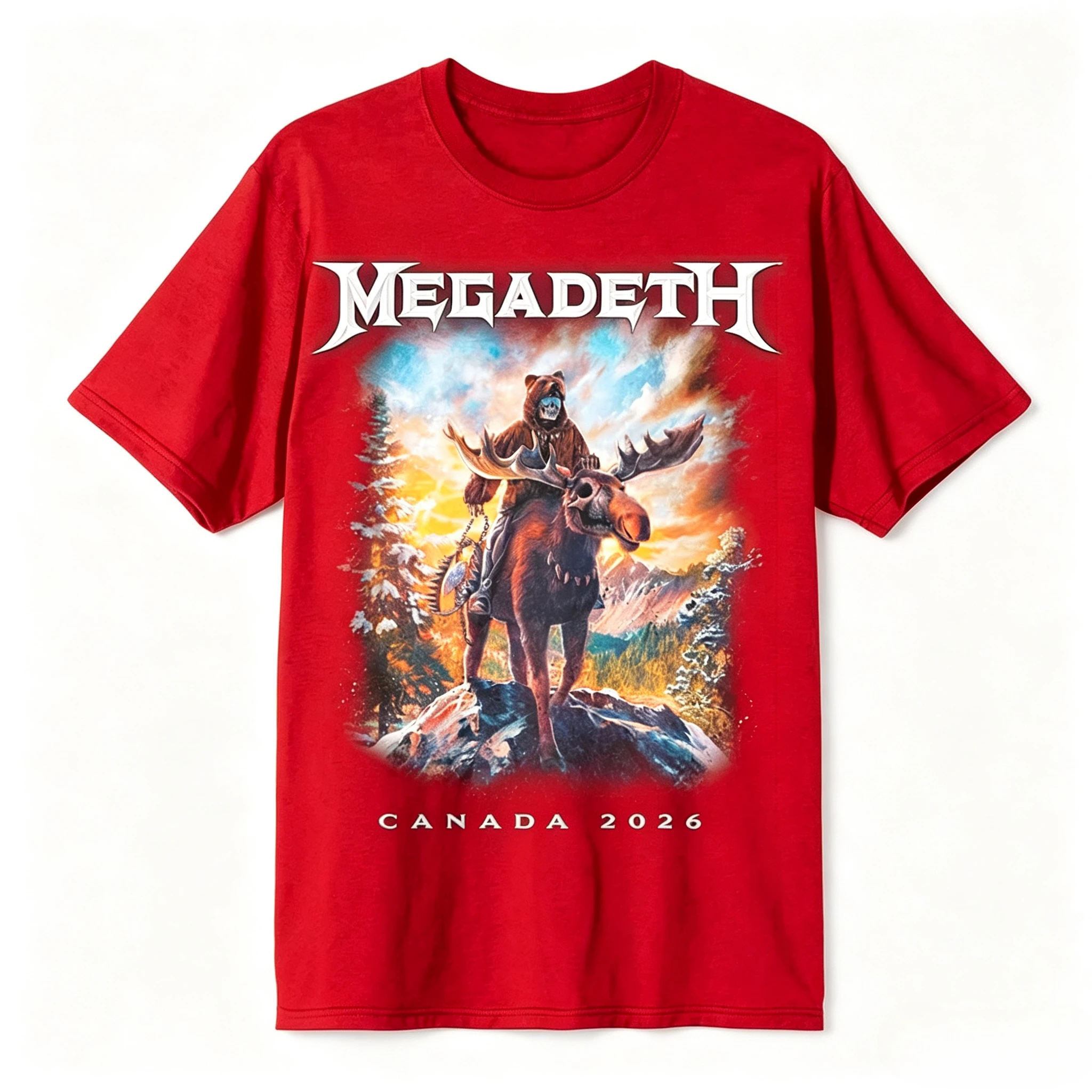 Megadeth Thrash Metal Skull Graphic T‑Shirt Unisex Short‑Sleeve Casual Top Retro Band Print for Metal Music Fans