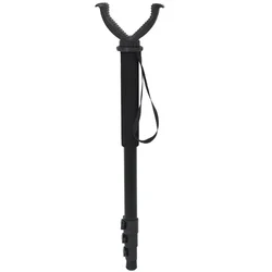 Aluminum Hunting Shooting Accessory V Shaped Rotating Yoke Monopod Telescopic Shooting Stick Hunting Stick with Shoulder Strap