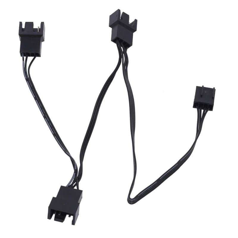 MultiFans Connectors Cable 4Pin PWM Fan Splitter Cable For PC Case Cooling, 11.81in Length, Black Sleeve CPU Coolers