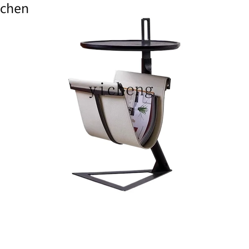 HXL minimalist saddle leather corner few antique style high-end magazine and newspaper shelf seam edge few