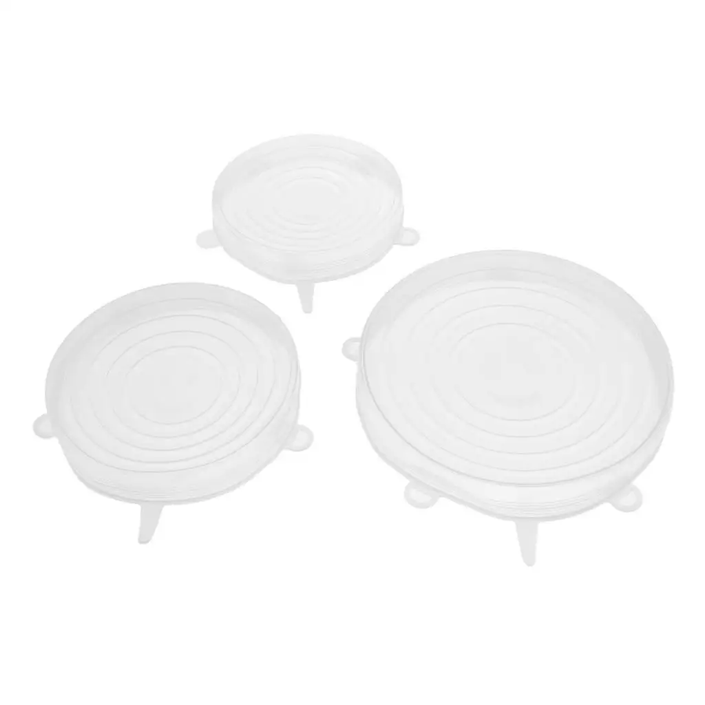 2-4pack 3PCS Reusable Stretch Lid for Suction Pot Seal Bowl Kitchen Storage