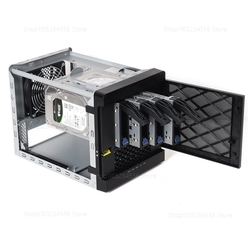 MS04 NAS Server Case Supports Mini ITX Motherboard 4 Bay Expandable To 6 Hot Swap