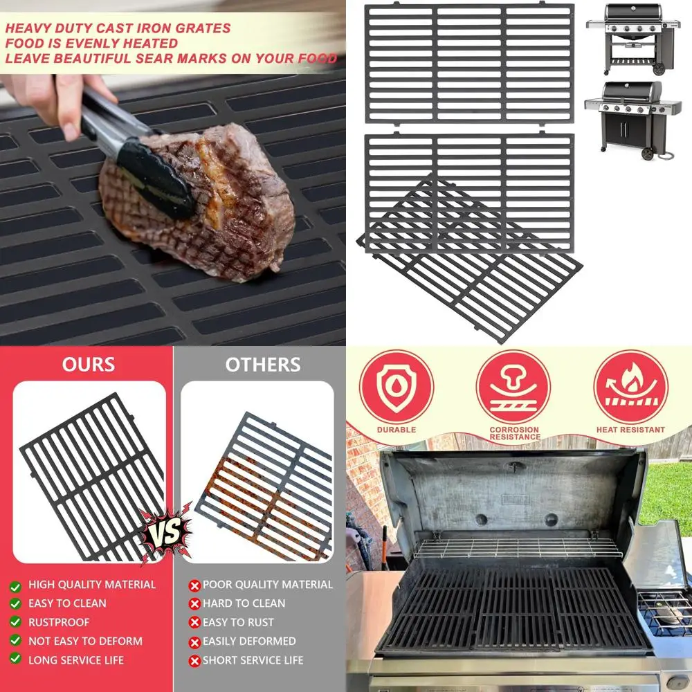 

Weber Genesis GS4 II/LX 400 Series Grill Replacement Grates, Compatible with E-410, S410, E-435, S-435, E-415, SE-410, LX, S-440