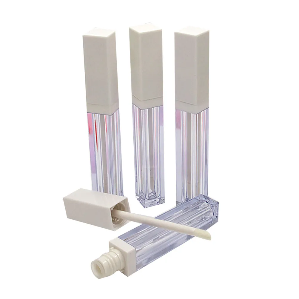 4Pcs Empty Lip Gloss Tubes Plastic Mini Container Portable Lip Balm Tube Sample Bottle for Travel Lipstick Makeup