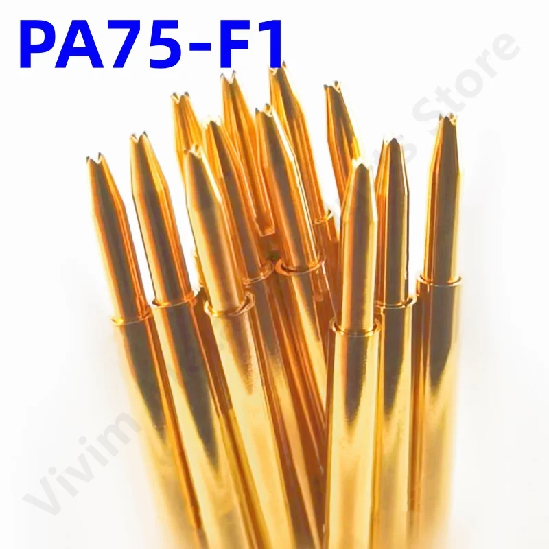 20/100PCS PA75-F1 Spring Test Probe PA75-F Test Pin PCB Test Tool 16.3mm 1.02mm Gold Needle Tip Dia 0.66mm Pogo Pin P75-F P75-F1