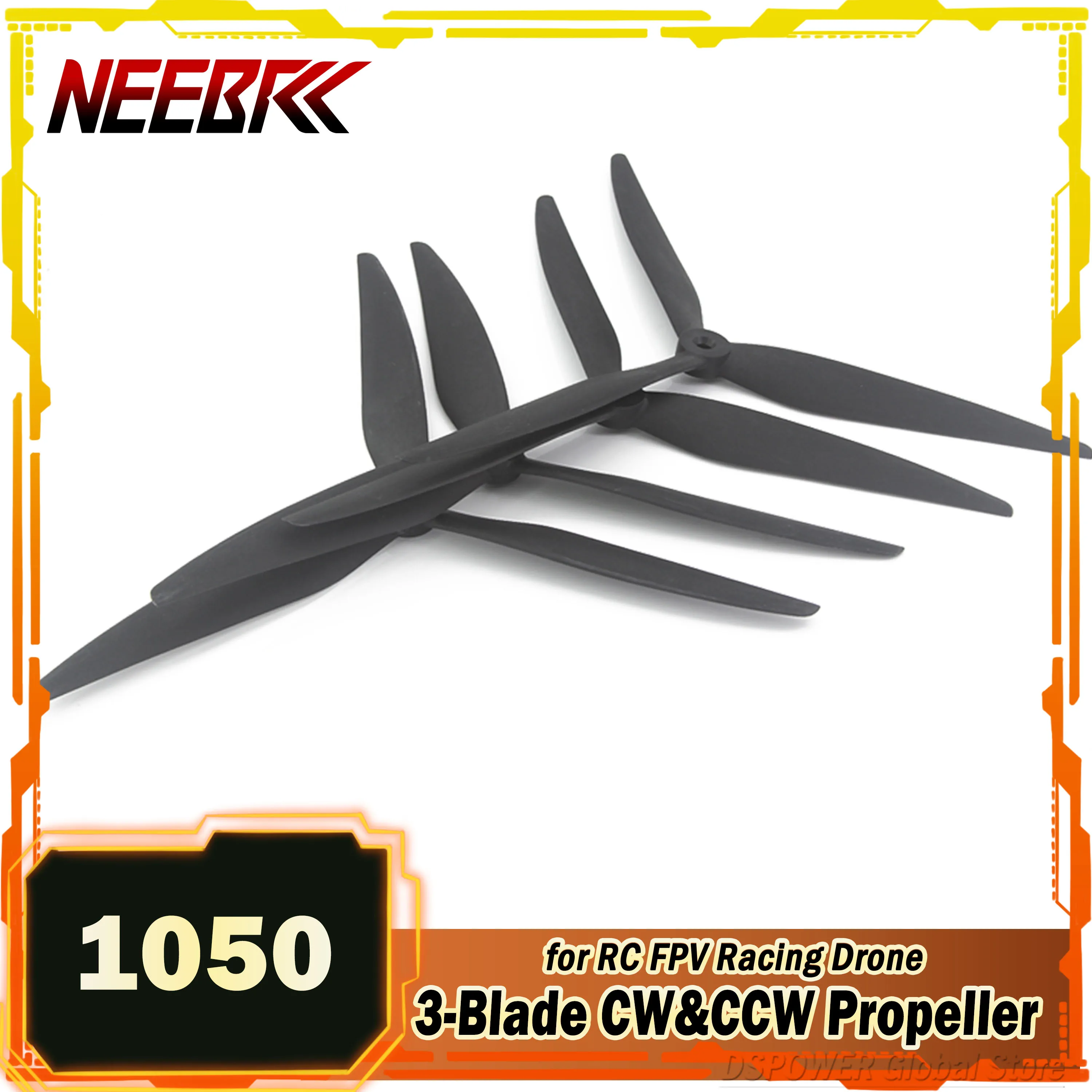 

4Pairs NEEBRC 1050 10X5X3 3-Blade CW&CCW Propeller for RC FPV Racing Drone Multirotor 10inch Cinelifter MarcoQuad Airplane Part