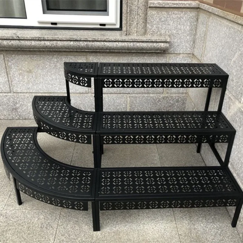 

Balcony flower rack wrought iron step corner floor-to-ceiling multi-layer succulent indoor living room storage outdoor