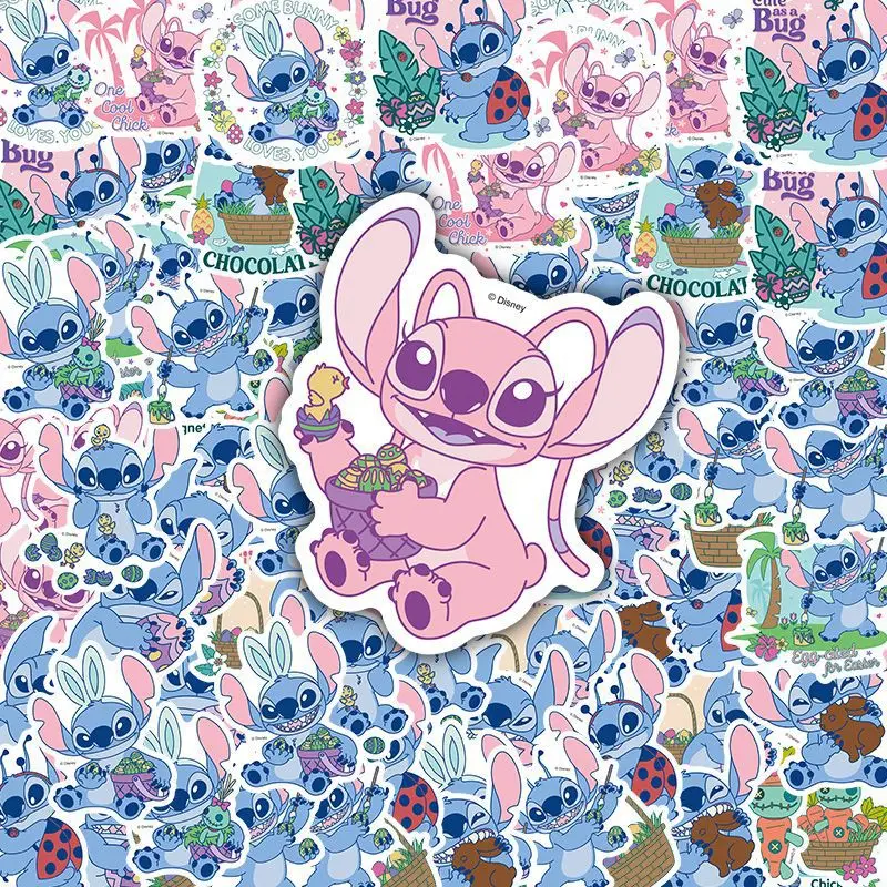50pcs Cute Stitch Stickers, Cartoon Decoration, Suitable for Laptops, Suitcases, Phones, and Water Bottles,Gift Sealing Sticker