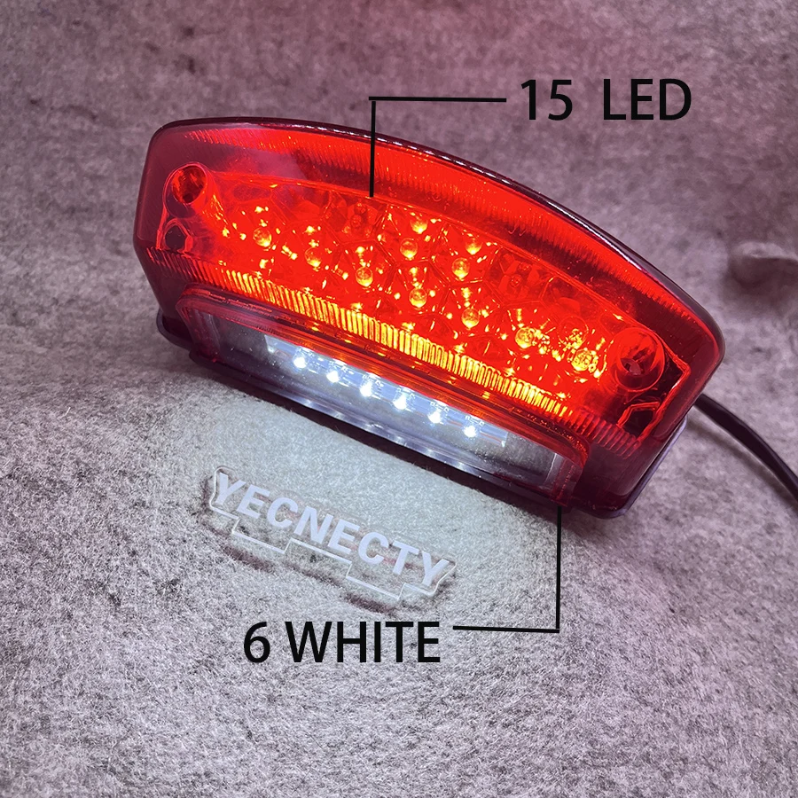 Enquêter arrière LED universel pour moto, plaque de planificateur, feu de frein arrière, Honda, Suzuki DucSauM1000, 600, 620, 695, 800, S2R, S4R,