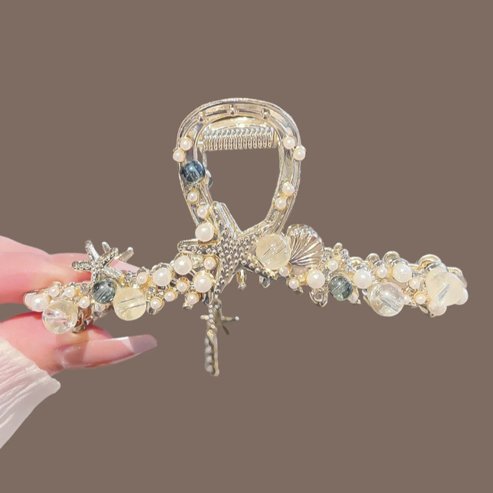 Lily of Valley Tassel Hair Claw Clip Women Vintage Alloy Plated Gold Anti Slip Twist Updo Styling for Wedding Party Daily Wear view 6