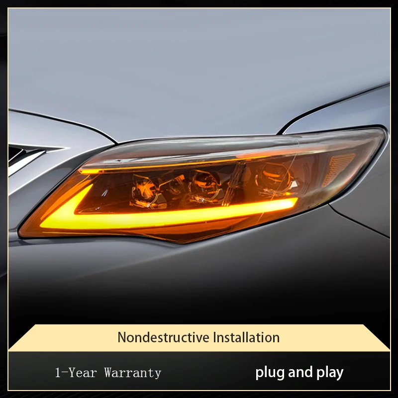 المصابيح الأمامية للسيارات ل كورولا 2011-2013 تويوتا زينون الجبهة مصباح LED لمبات DRL ترقية رئيس كشاف ضوئي عدسة اكسسوارات السيارات