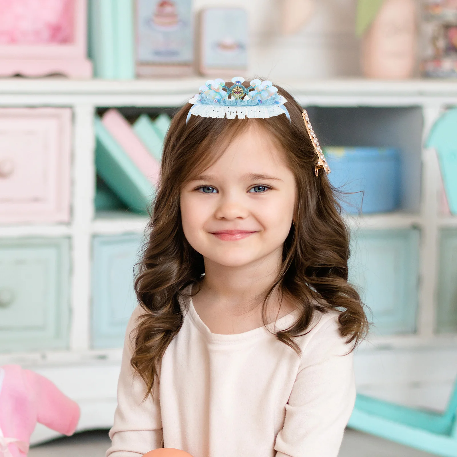 

Children's Ocean Hair Crown Seashell Accessories Headbands for Girls Mermaid Hairband Princess Crowns Little Mermaids