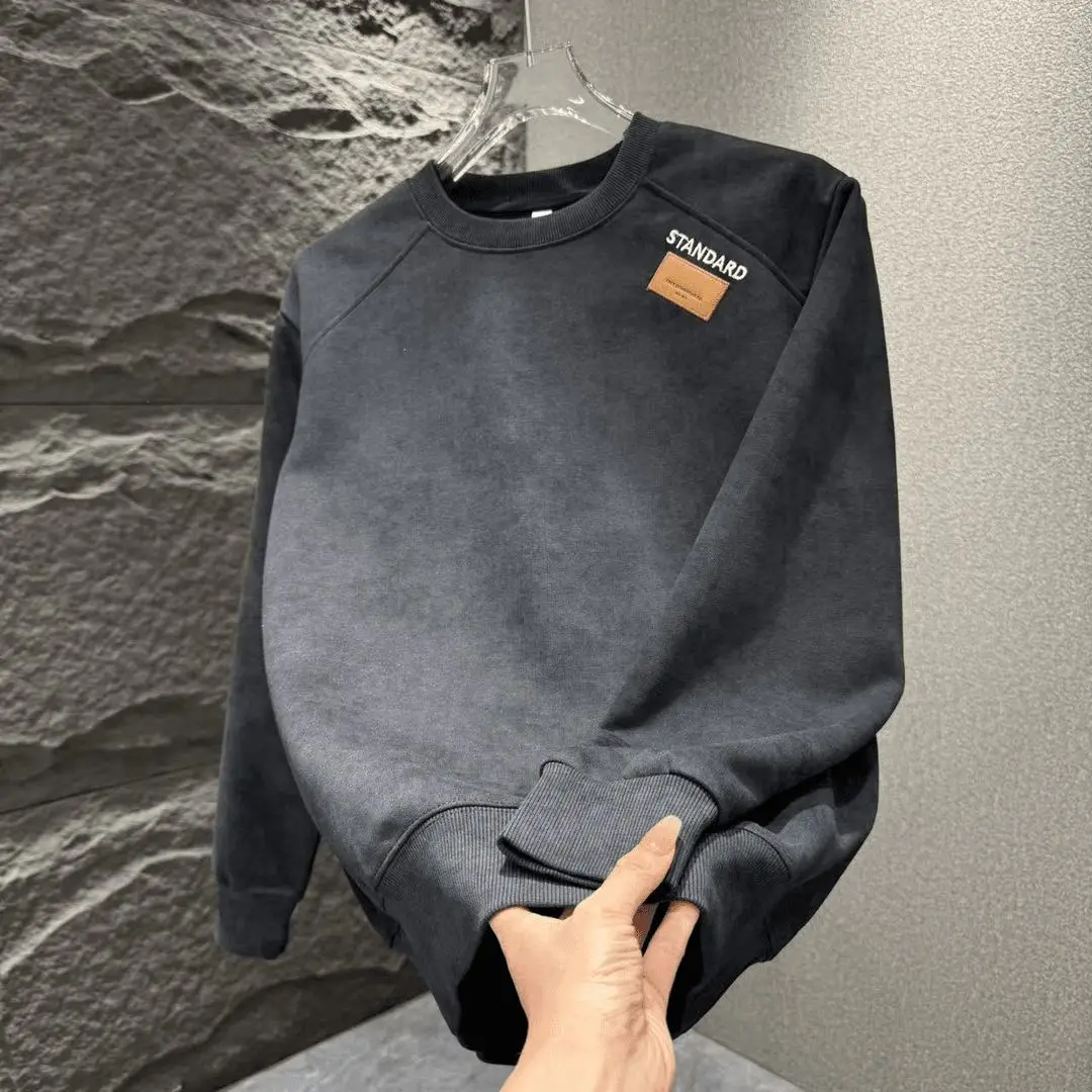 

Korean Style Men's Sweatshirt Autumn Winter New Fashion Slim Fit Casual Long Sleeve Overhead Dyed T-Shirt Base Shirt