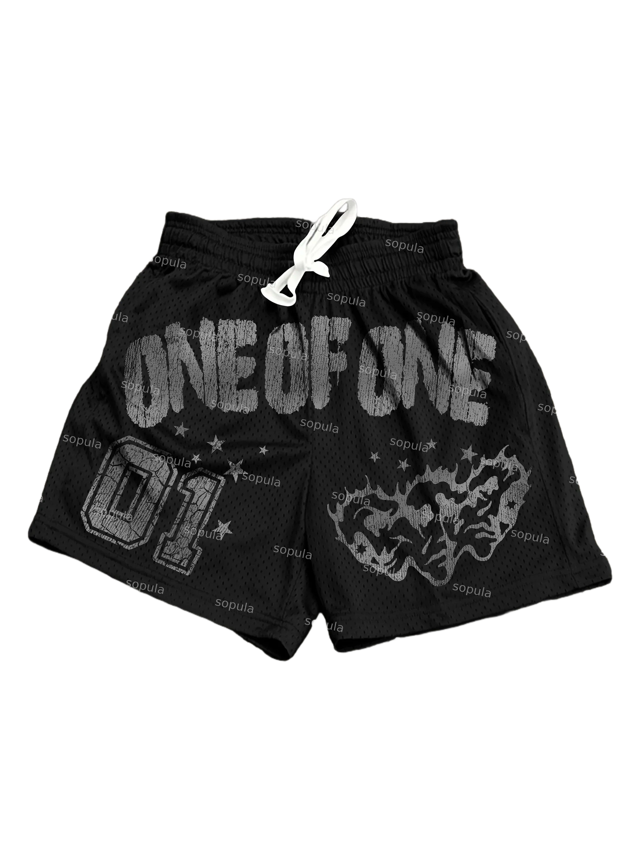 Celana Pendek Kasual Motif Wajah Hantu Celana Pendek Jalanan Musim Panas Celana Pendek Modis Bernapas untuk Latihan Olahraga Pakaian Jalanan Cepat Kering