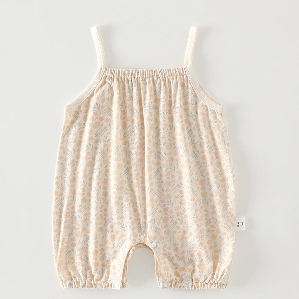 Baby Girl Rompers Sleeveless Floral 100% Cotton Summer Baby Boutique Clothes Daily Wear Infant Jumpsuit Wholesale