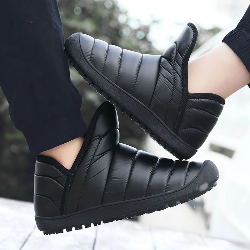 winter-snow-boots-unisex-fleece-lined-warm-down-cloth-slip-on-driving-cotton-shoes-anti-slip-easy-wear-carrying-casual-boots