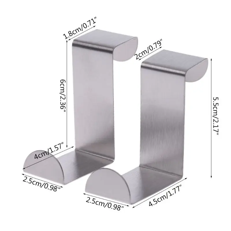 Stainless Steel Over Door Hook Kitchen Cupboard Drawer Cabinet Clothes Holder