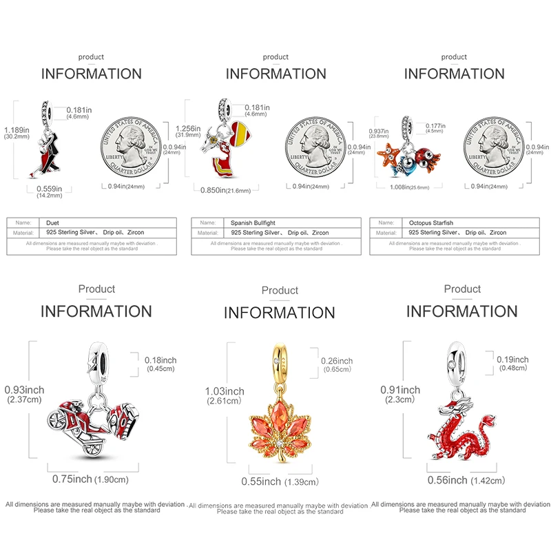 Charms aus 925 Sterling Silber, Rote Farbserie, Roter Elefant, Tier- und Fruchtperlen, Original, Passend für Damen, Jubiläums-Schmuckanhänger – Detail 7
