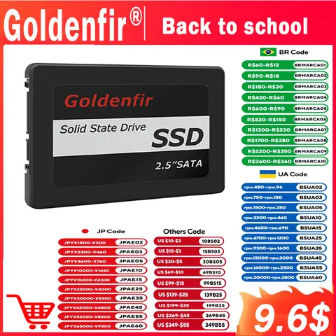 SSD 240GB 120GB 2.5 inch for PC Goldenfir