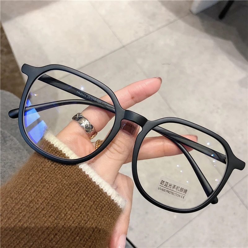 Large Square Frame Anti-Blue Light Glasses Fashion Retro Men Women Computer Gaming Eye Protection Classic Plain Glass Spectacles