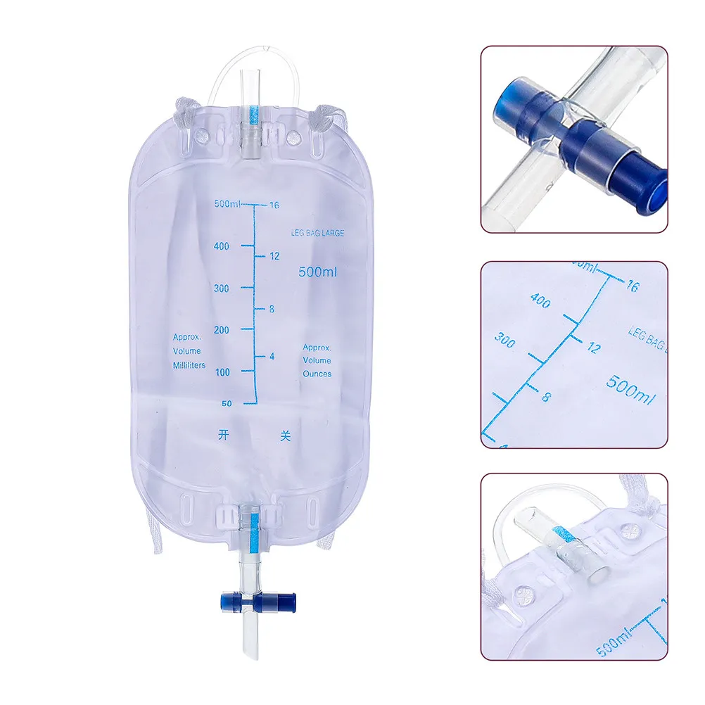 5Pcs Disposable Urinary Leg Bags for Men Leakproof Thickened Long Drainage Bag Leg Catheter Pouch Sanitary Collection