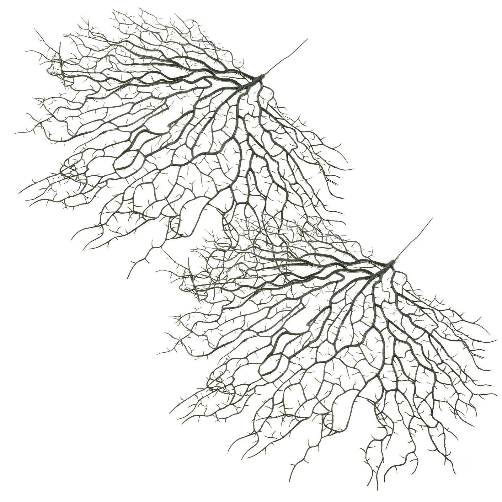 

2pcs Artificial Coral Branches Dark Green Lifelike Handcrafted Decorative Sticks For Vase Fish Tank Aquarium Wedding Party Decor