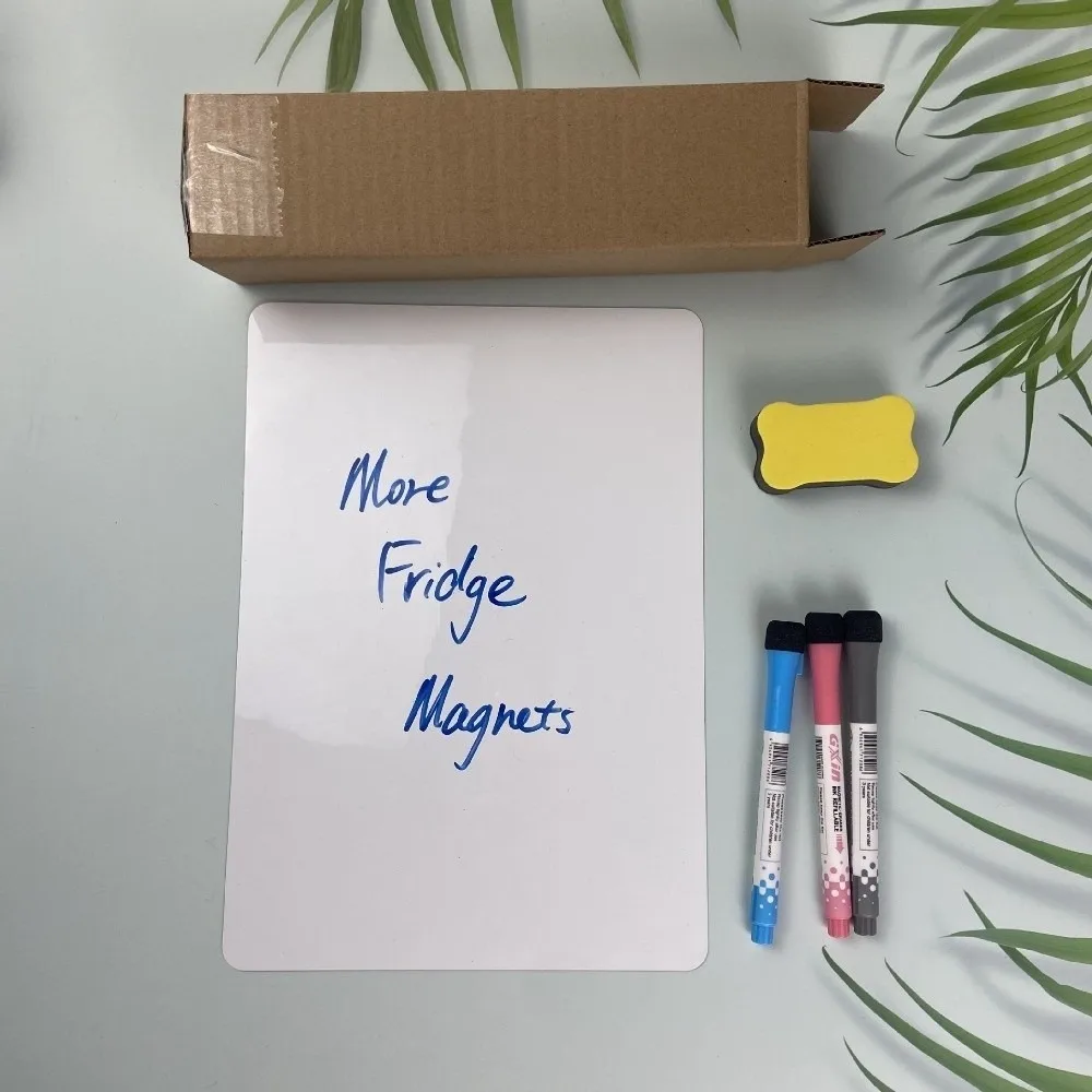 新しい取り外し可能な磁気ドライイレースボード、磁気で消せる冷蔵庫用マグネットメモ、フレキシブルA3/A4冷蔵庫マーカー