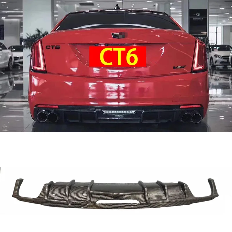 Suitable for Cadillac CT6 rear lip modification, rear bumper carbon fiber/PP glossy black new product launched scratch resistant