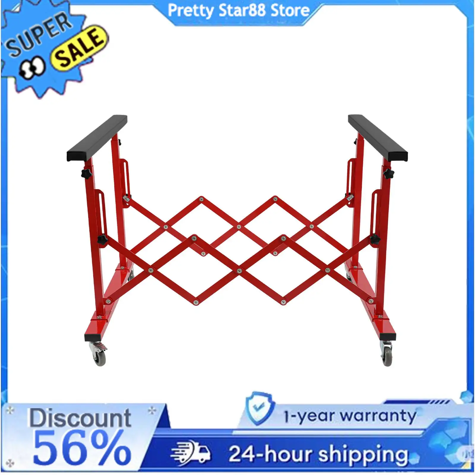 Carbon Steel Mobile Telescopic Universal Paint Stand Adjustable Mechanical Panel Paint Stand 163kg Load for Car Repair Shop