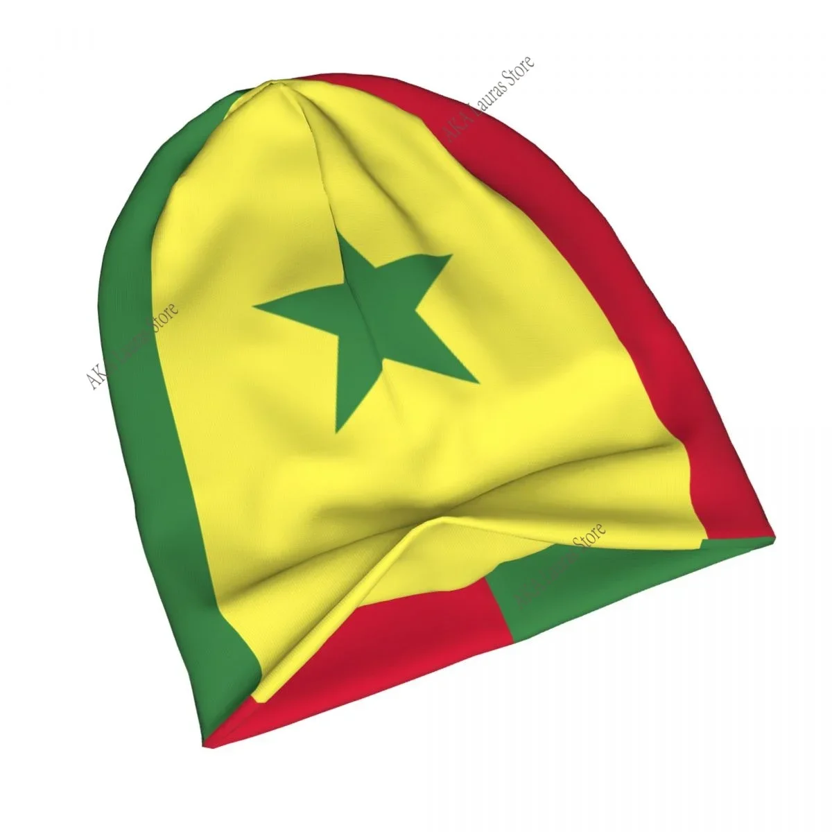 Custom Hat Senegal Flag Unisex Bonnet Winter Outdoor Double Layer Thin Hats For Men Women