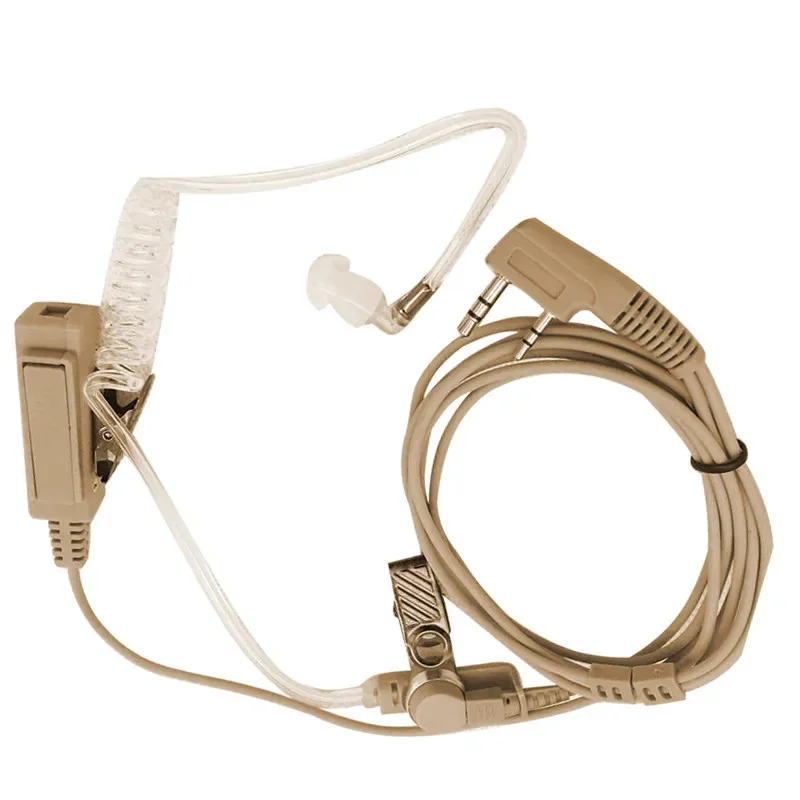 Clear Acoustic Tube Earpiece Beige Skin Microphone Headphone Headset Earphone