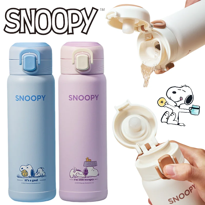 

500ml Snoopy Thermos Cup Cartoon Stainless Steel Vacuum Flask Insulated Water Bottle Fashion Portable Travel Coffee Mug Gifts