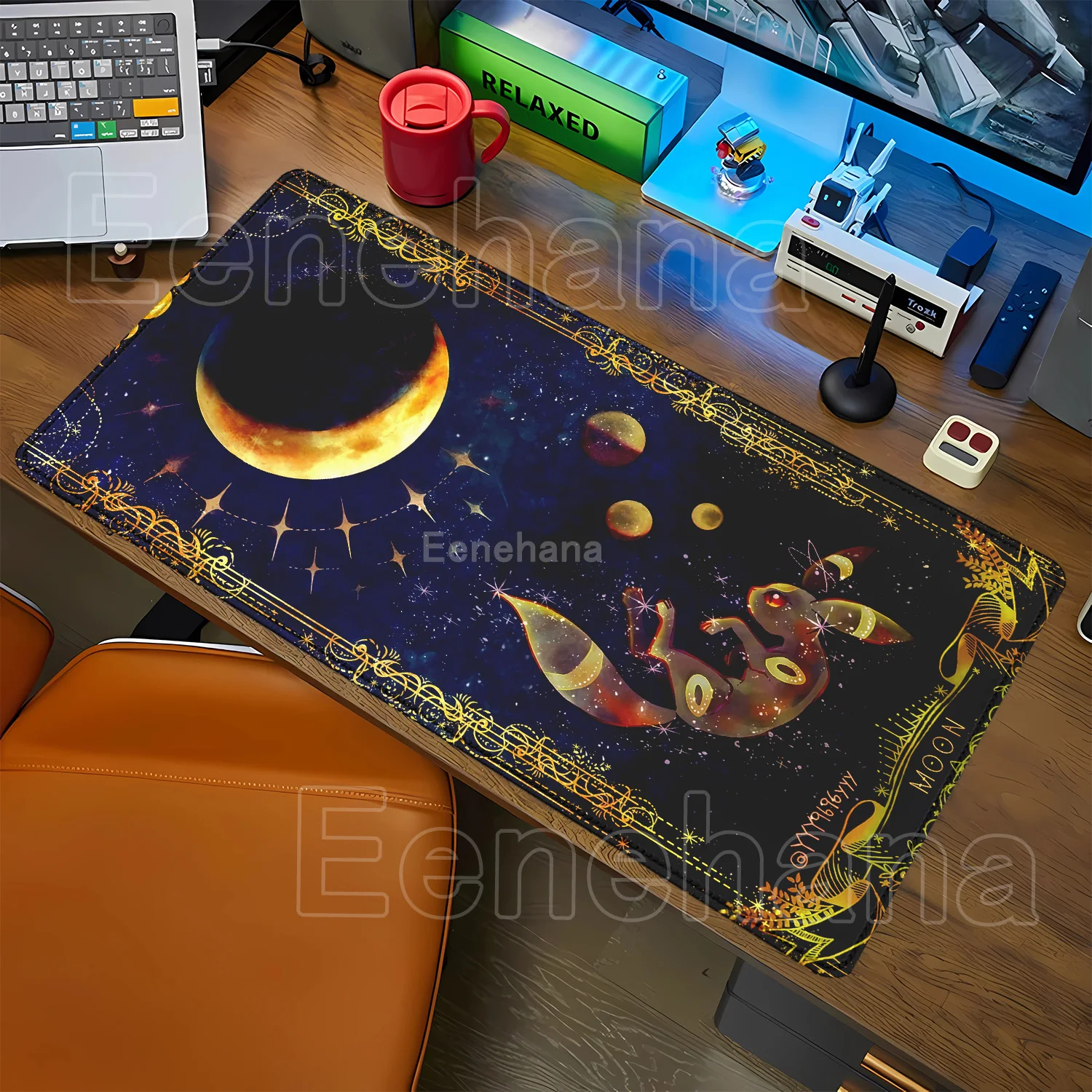 HD printing Eevee pokemon gaming Anime Mouse Pad Kawaii XXL PC Non-slip base Keyboard overlock Office Rubber overlock Desk Mat