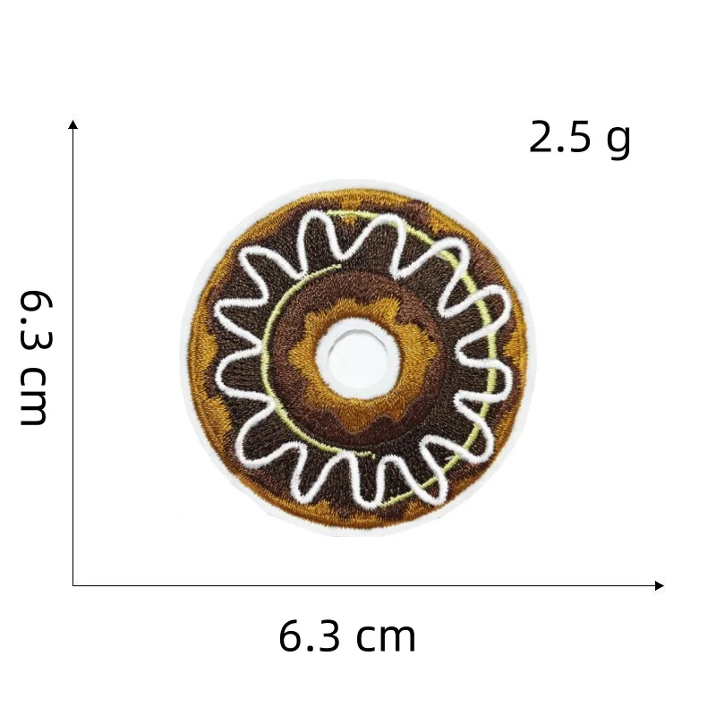 1 pc Cartoon Donut Patches Iron On Clothing Repair Fabric Badge Embroidered Dress Jackets Jeans Hats Stickers Sewing Appliques