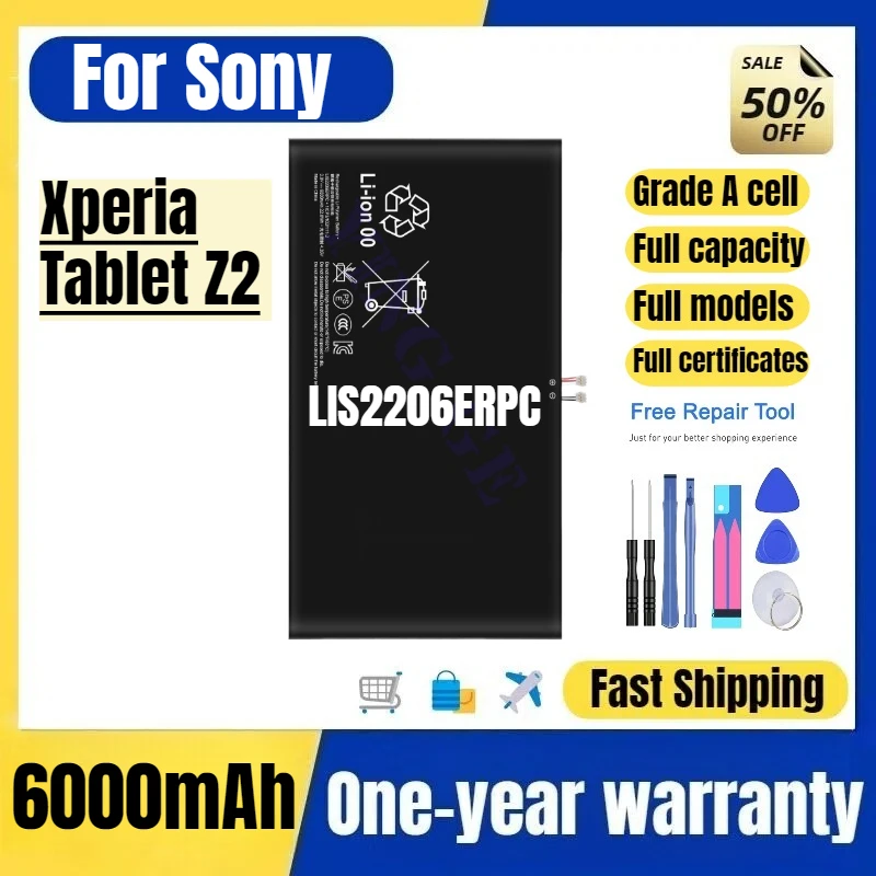 LIS2206ERPC for Sony Xperia Tablet Z2 Tablet Battery High Quality High Capacity Battery Replacement Bateria Grade A Cell