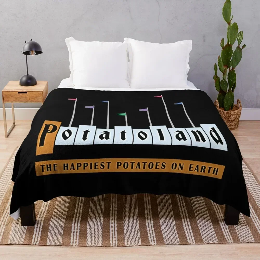 

Potatoland T-Shirt Throw Blanket Soft Big Plush Plaid on the sofa Beach Blankets